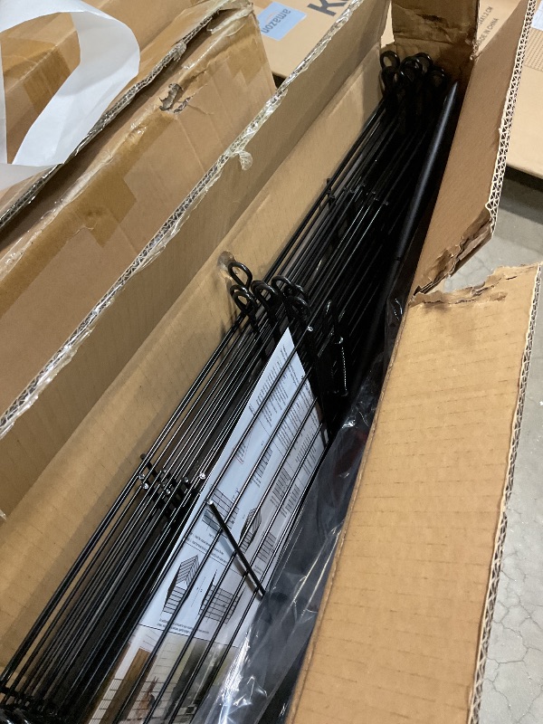 Photo 1 of 10 Panels No Dig Decorative Outdoor Garden Fence with Gate for Yard, 48 in(H) X 26.25ft(L) Animal Barrier Fencing Rustproof Metal Wire Panel Border for Dog, Rabbits, and Patio Temporary Ground Stakes