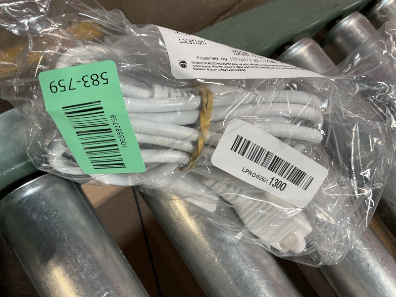 Photo 1 of 16/3 Short Extension Cord 10 FT, White Extension Cord Flexible & Durable, Indoor 3 Prong Power Cable, Suitable for Home and Office, 13 Amp 1625 Watt 125VAC 16AWG, ETL Listed