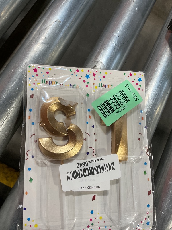 Photo 1 of **3 Damaged**Large 2.76inch Gold Number 31 Candle, 31st Birthday Decorations for Men Women, 31 Birthday Candle for 31 Year Old Birthday Anniversary Her Him