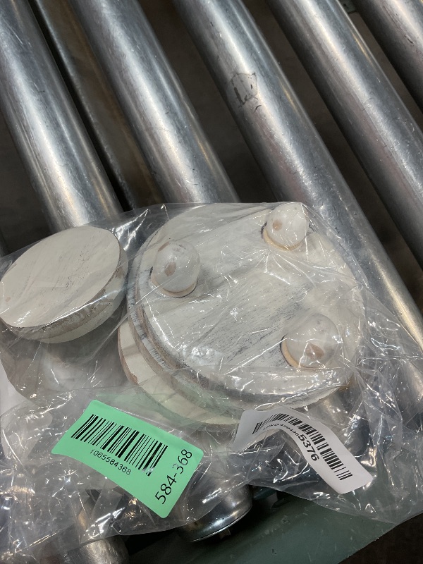 Photo 1 of **DIRT**Amyhill 3 Pcs 5/4/3 Inch Wooden Risers for Display Wood Pedestal Stand Mini Tray Stand Round Wooden Pedestal Holder Rustic Buffet Cake Riser for Decor Tiered Tray Decor Home Kitchen(Washed White)