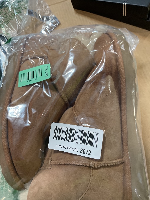 Photo 1 of **DIRT. STAINS**WaySoft Genuine Australia Sheepskin Snow Winter Boots for Women, Classic Water Resistance Shearling Boots Women (10, Chestnut)