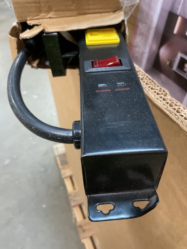 Photo 1 of **BEND DAMAGE**10-Outlet Heavy Duty Power Strip Surge Protector Metal Long Extension Cord 6-Foot, SGS Certified,Black(1000J)…