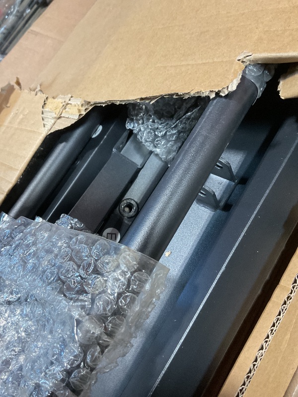 Photo 1 of **SCRPES FROM TRANSPORT **Lutown-Teen Canopy Bed Frame Queen, Four Poster Metal Canopy Queen Bed Frame, Heavy Duty Mattress Foundation with Underbed Storage, No Box Spring Needed, Easy Assembly, Black