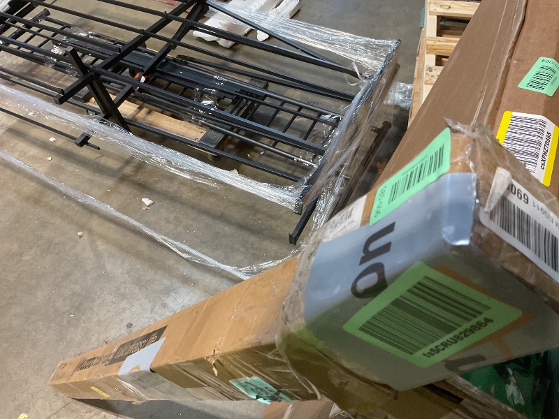 Photo 1 of **SCRAPES FROM TRANSPORT **Muzata 10Ft Pre-drilled Stair Handrail 1"x2" Rectangular Black Finish Wall Mounted Handrail Stainless Steel Safety Hand Rail Indoor Outdoor Stair Hand Railing Wood Concrete Brick Wall, HK28 BP4