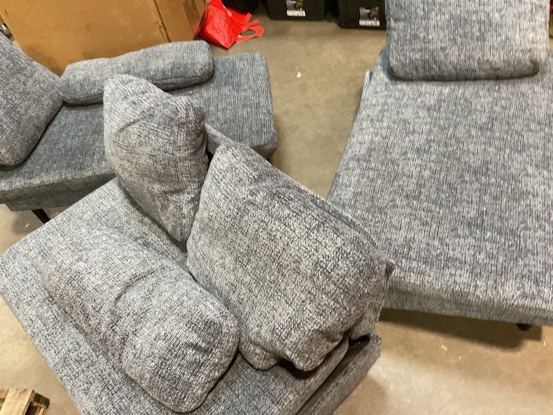 Photo 1 of **DIRT FROM TRANSPORT **DUMOS Sectional Couches for Living Room, U Shaped Couch with Double Chaise Lounge, Modern Chenille Fabric 4-Seat Couch with Removable Pillows for Apartment/Small Space, Grey