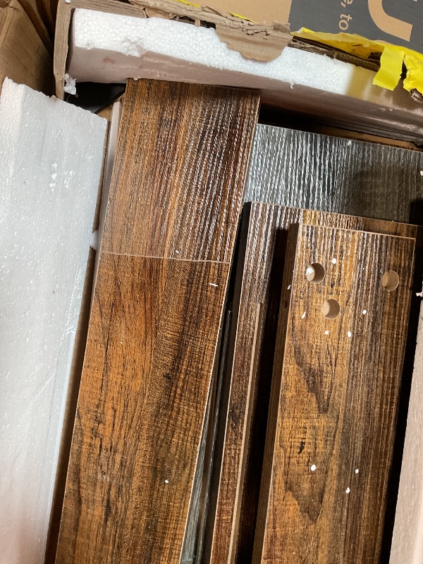 Photo 1 of **SELLING FOR PARTS. MAJOR DAMAGE TO BIG PIECES**LITTLE TREE Console Table with Storage, 63-Inch Narrow Long Sofa Table, Entryway Table with 6 Cubes, Farmhouse Storage Shelves for Entryway, Living Room