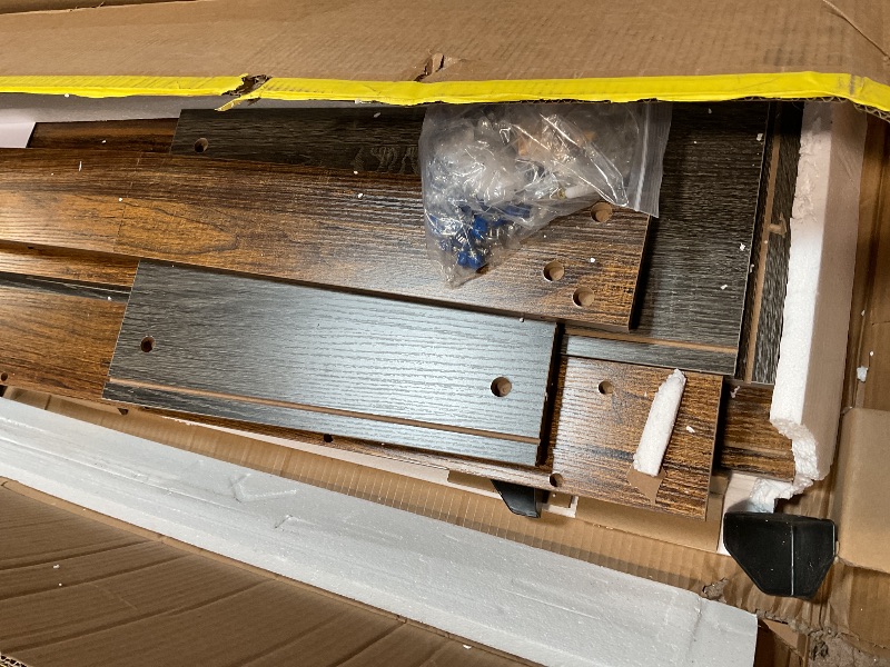 Photo 1 of **SELLING FOR PARTS. MAJOR DAMAGE TO BIG PIECES**LITTLE TREE Console Table with Storage, 63-Inch Narrow Long Sofa Table, Entryway Table with 6 Cubes, Farmhouse Storage Shelves for Entryway, Living Room