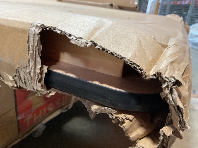 Photo 1 of **SCRAPE DAMAGE ON CORNERS**Flash Furniture Fielder 8' Rectangular All-Occasion Wood Folding Event Table, Foldable Portable Banquet Table with Wooden Top, Natural/Black