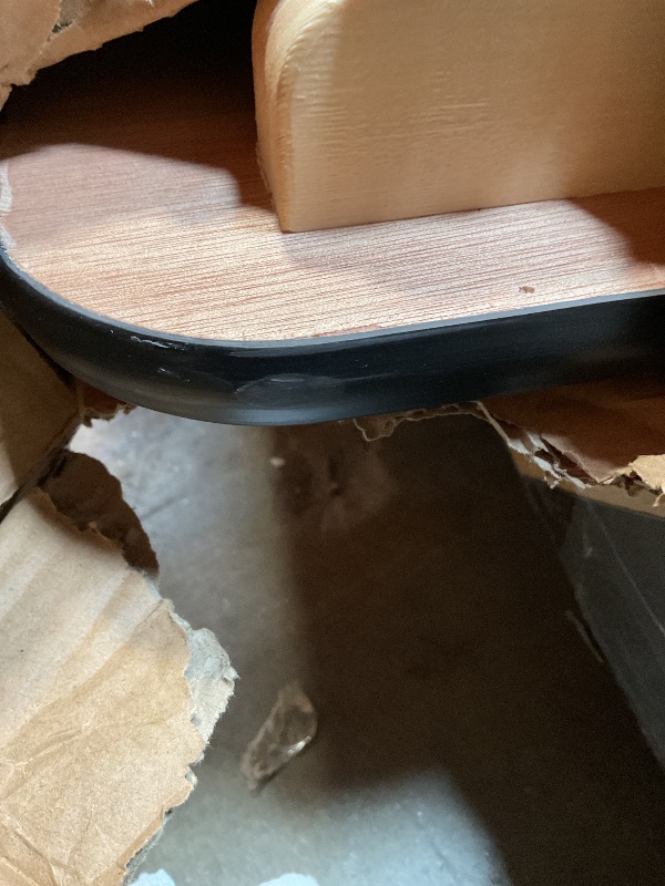 Photo 1 of **SCRAPE DAMAGE ON CORNERS**Flash Furniture Fielder 8' Rectangular All-Occasion Wood Folding Event Table, Foldable Portable Banquet Table with Wooden Top, Natural/Black