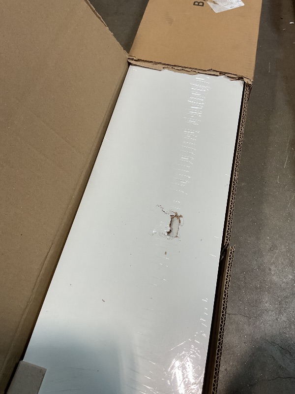 Photo 1 of **PUNCTURE DAMAGE**Ballucci Floating Shelves for Wall, 60" Wood Wall Shelf Set of 2, with Invisible Brackets for Bathroom, Living Room, Bedroom, Kitchen, Nursery, 8" Deep, White