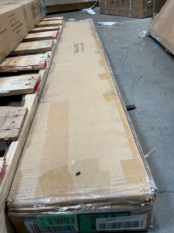 Photo 1 of **PUNCTURE DAMAGE**Ballucci Floating Shelves for Wall, 60" Wood Wall Shelf Set of 2, with Invisible Brackets for Bathroom, Living Room, Bedroom, Kitchen, Nursery, 8" Deep, White