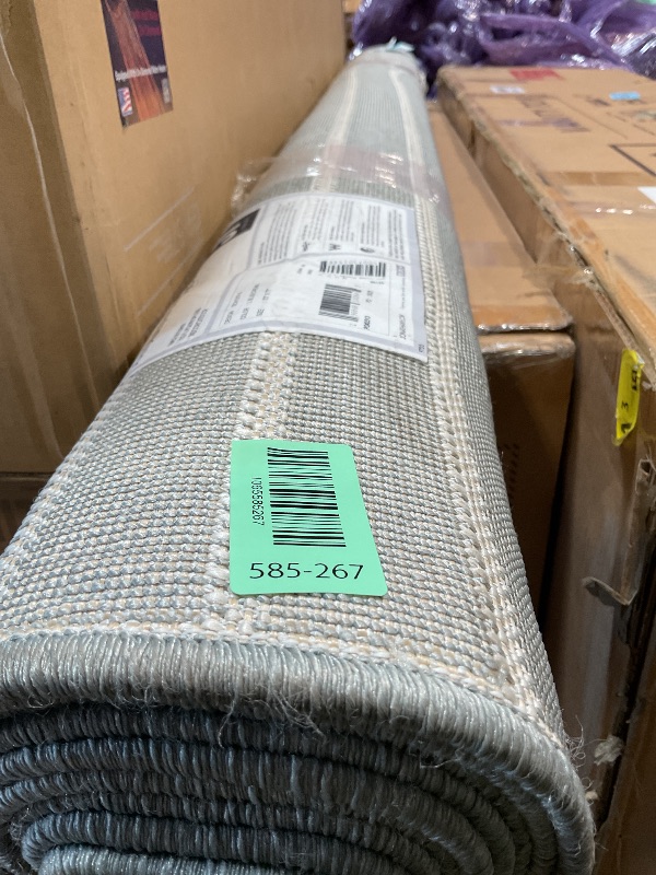 Photo 1 of **DIRT FROM TRANSPORT **JONATHAN Y Odense High-Low Angle Light Blue/Cream 5x8 Indoor/Outdoor Area Rug for Patio, Backyard, Living Room, Bedroom, Office, Hose-Washable (SCN101F-5)