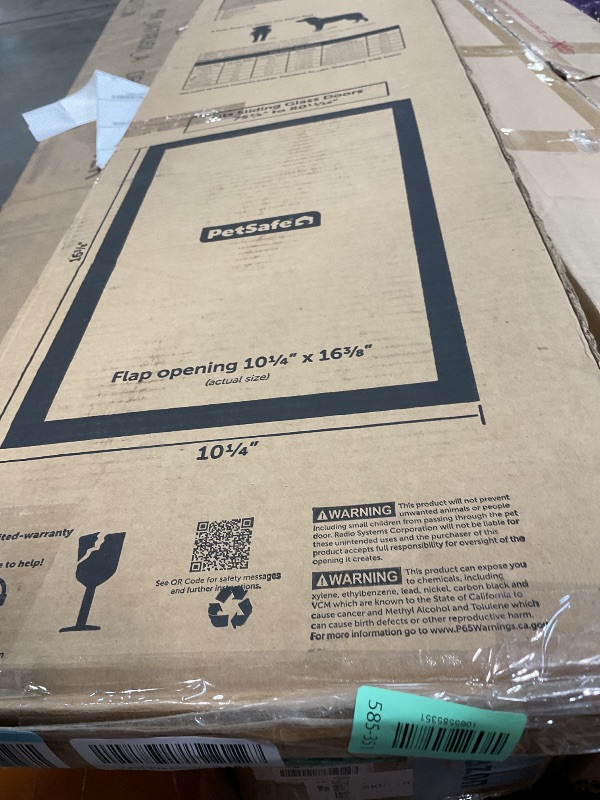 Photo 1 of **MISSING HARDWARE**PetSafe Sliding Glass Pet Door - No-Cut DIY Install Doggy Door for Renters - Aluminum Frame - Adjustable Height 75 7/8" to 80 11/16" - Ideal for Large Dogs Up to 100 lb - White