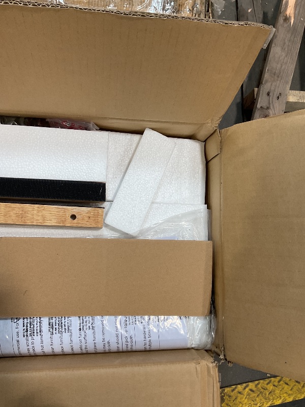 Photo 1 of **SELLING FOR PARTS AS PARTIAL SET. ONE BOX OF TWO**Merax Queen Size Velvet Fabric Upholstered Platform Bed with Curved Shaped Headboard, Wood Bed Frame with Solid Round Legs for Kids Teens Adults, Olive Green