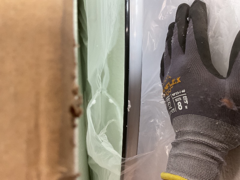 Photo 1 of ***LED LIGHTING STRIP NOT ATTACHED TO MIRROR*** Niccy Half Moon LED Mirror for Bathroom, 40" Semi Backlit Mirrors Frameless Makeup Mirror with Light, Anti-Fog, Shatter-Proof, 3 Colors, Smart Vanity Mirrors