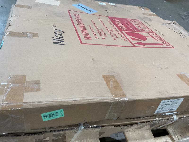 Photo 1 of ***LED LIGHTING STRIP NOT ATTACHED TO MIRROR*** Niccy Half Moon LED Mirror for Bathroom, 40" Semi Backlit Mirrors Frameless Makeup Mirror with Light, Anti-Fog, Shatter-Proof, 3 Colors, Smart Vanity Mirrors