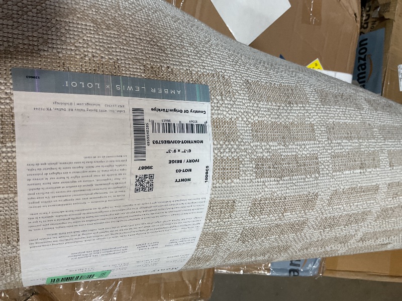 Photo 1 of **DIRT FROM TRANSPORT **Loloi Amber Lewis Monty Collection MOT-03 Ivory/Beige 6'-7" x 9'-3", .50" Pile Height, Area Rug