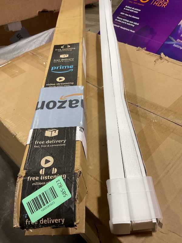 Photo 1 of **BEND DAMAGE**Redi Shade No Tools Easy Lift Trim-at-Home Cordless Cellular Blackout Fabric Shade Natural, 36" W x 64" L, (Fits windows 19"- 36")