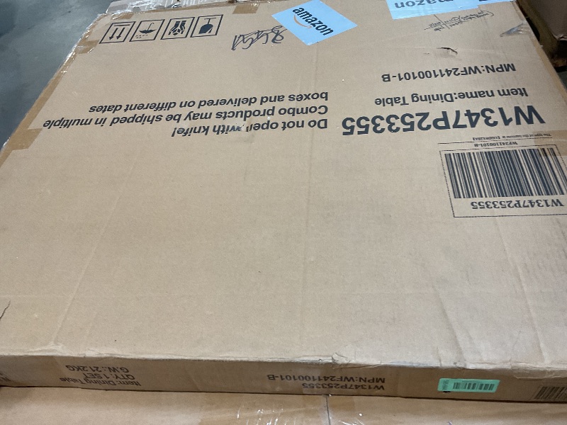 Photo 1 of **INCOMPLETE SET / MISSING OTHER BOXES*** Zevemomo 63"-78.7" Expandable Dining Table, 6-8 Extendable Dining Table, Rectangle Conference Table, Farmhouse Kitchen Table with Slide Track, Tapered U-Shaped Wood Legs for Office, Living Room-Brown