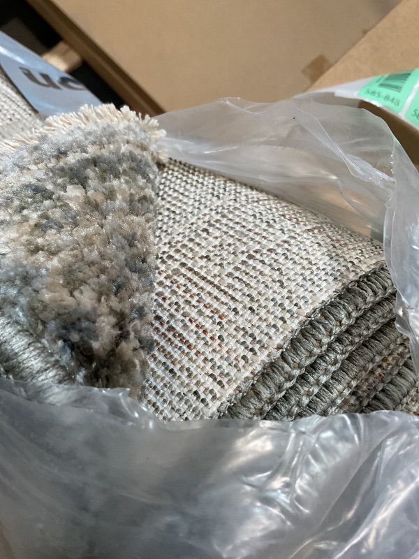 View 3 of **DIRT**Loloi Magnolia Home by Joanna Gaines Junie Collection JUE-02 Moss/Natural 5'-3" x 7'-6", .38" Pile Height, Area Rug