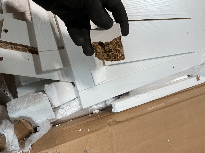 Photo 1 of **SELLING FOR PARTS. MAJOR DAMAGE**HOMCOM 72.5" Kitchen Pantry Cabinet, Traditional Freestanding Storage Cabinet with 4 Doors, Drawer and 3 Adjustable Shelves for Dining Room, White Wood Grain