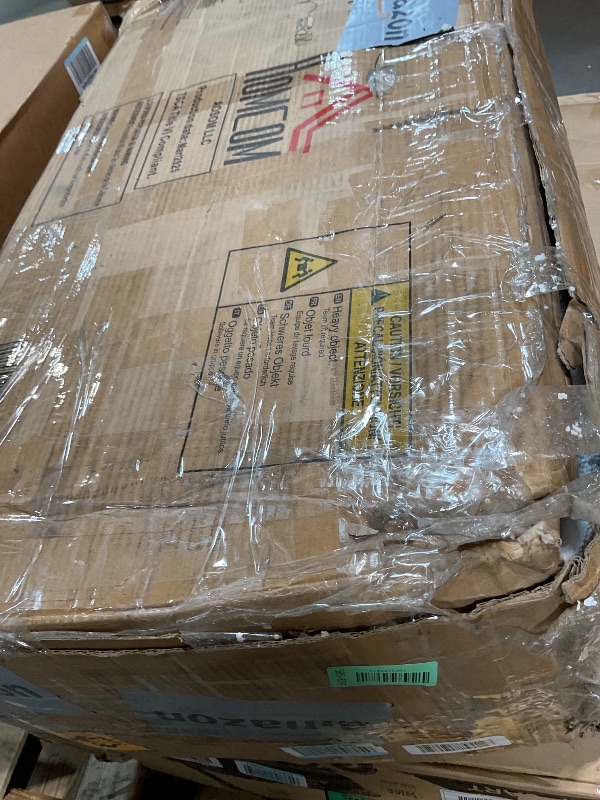 Photo 1 of **SELLING FOR PARTS. MAJOR DAMAGE**HOMCOM 72.5" Kitchen Pantry Cabinet, Traditional Freestanding Storage Cabinet with 4 Doors, Drawer and 3 Adjustable Shelves for Dining Room, White Wood Grain