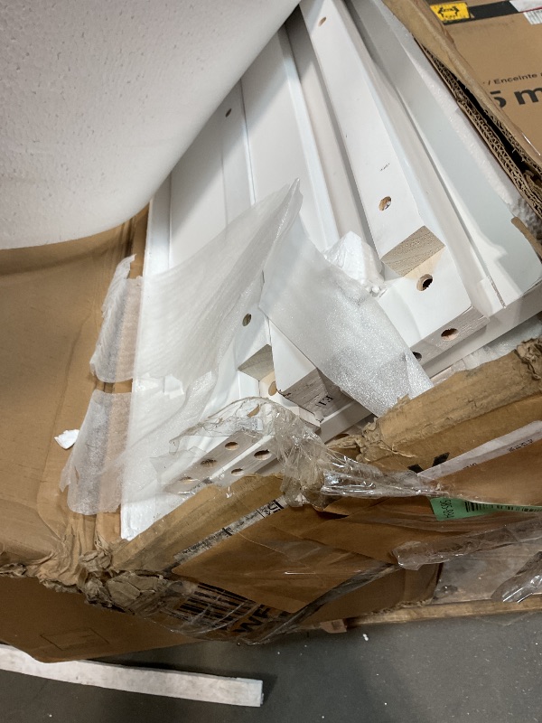 Photo 1 of **SELLING FOR PARTS AS PARTIAL SET. ONE BOX OF THREE**Merax Twin-Over-Full Bunk Bed with Twin Size Trundle, Wooden Bunk Bed Frame with Storage Stair and GuardRail for Bedroom and Dorm, for Adults, White