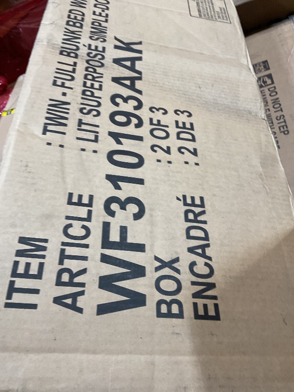 Photo 1 of **SELLING FOR PARTS AS PARTIAL SET. ONE BOX OF THREE**Merax Twin-Over-Full Bunk Bed with Twin Size Trundle, Wooden Bunk Bed Frame with Storage Stair and GuardRail for Bedroom and Dorm, for Adults, White