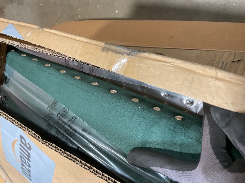 Photo 1 of **MINOR CUT DAMAGE**DWVO Full Size Bed Frame with 4 Storage Drawers and RGB LED Lights, Velvet Upholstered Platform Bed with Charging Station and Bookcase Storage Headboard, No Box Spring Needed, Easy Assembly, Green