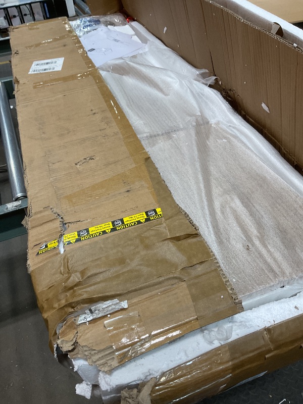 Photo 1 of *** POSSIBLY FOR PARTS/ PARTIAL SET/ MISSING ASSEMBLY PIECES*** Tribesigns 74.8 Inch Executive Desk, Large Office Desk with Cabinet, L Shaped Computer Desk with Shelves and CPU Storage, Modern Home Office Desks Business Furniture Workstation Set, White a