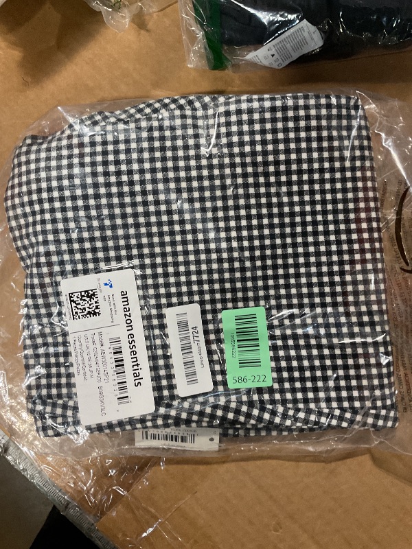 Photo 1 of **RUNS BIG** Amazon Essentials Women's Bi-Stretch Full Length Straight Leg Pant, White Gingham, 2