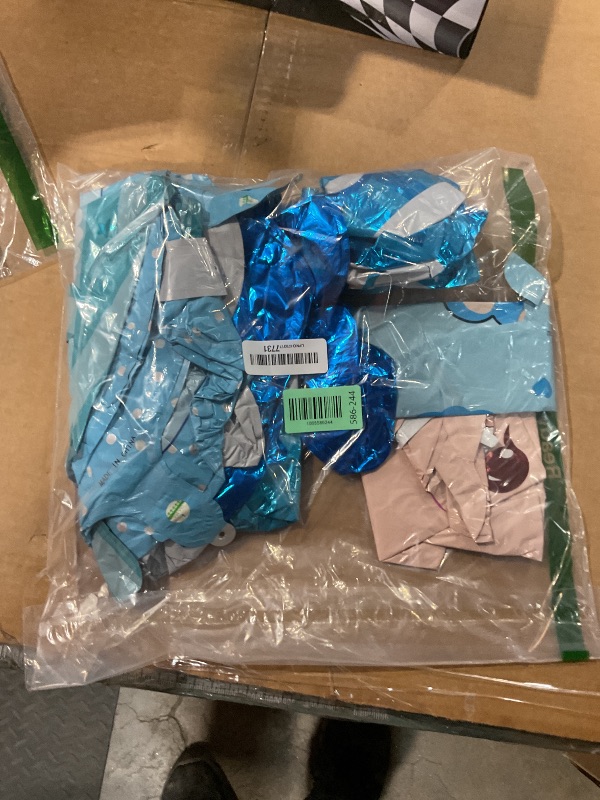 Photo 1 of 10 Pcs Blue Baby Boy Balloons, Shower Decorations, It's A Boy Mylar Letter Foil for Welcome Home, Gender Reveal Party