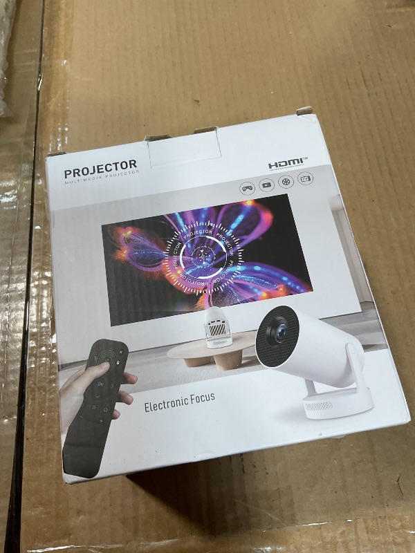 Photo 1 of [Electric Focus]Mini Portable Projector with 4K Support, Bluetooth 5.4 WIFI6, 5watt Sound Base Speaker, 260 ANSI, Android 11, 210° Rotation , Auto Keystone Correction Video Projector HY300 PLUS