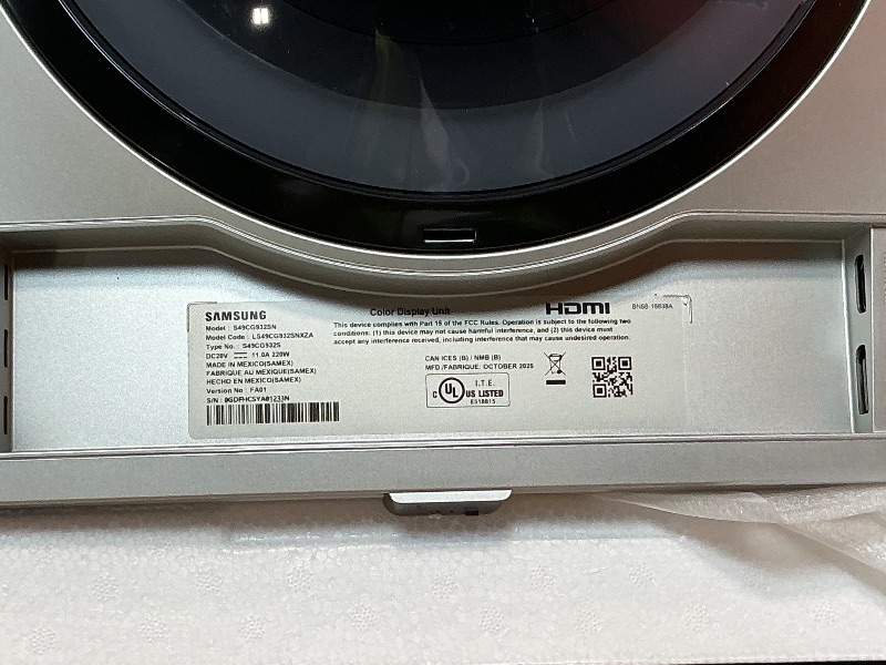 Photo 1 of ***untested, missing power cord
Samsung 49" Odyssey G93SC Series Curved Gaming Monitor, QD-OLED, 240Hz, 0.03ms, DQHD, G-Sync Compatible, FreeSync Premium Pro, Adjustable Stand