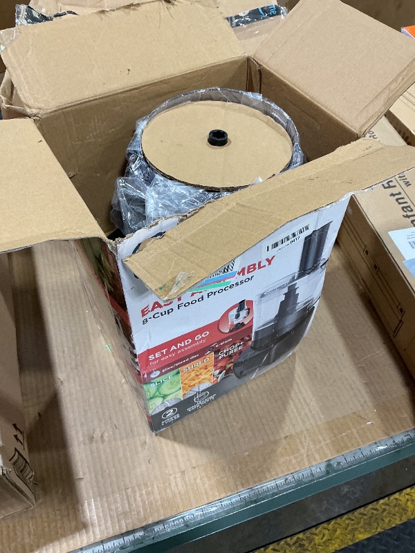 Photo 1 of **DAMAGED LID*** BLACK+DECKER 3-in-1 Easy Assembly 8-Cup Food Processor, Stainless Steel S-Blade, Easy-Clean, Touchpad Controls Black