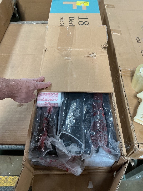 Photo 1 of 18 inch Full Size Bed Frame with Round Corner Legs and Headboard Hole Mattress Slide Stopper 3500 lbs Heavy Duty Metal Platform,Steel Slat Support,No Box Spring Needed,Easy Assembly,Noise Free