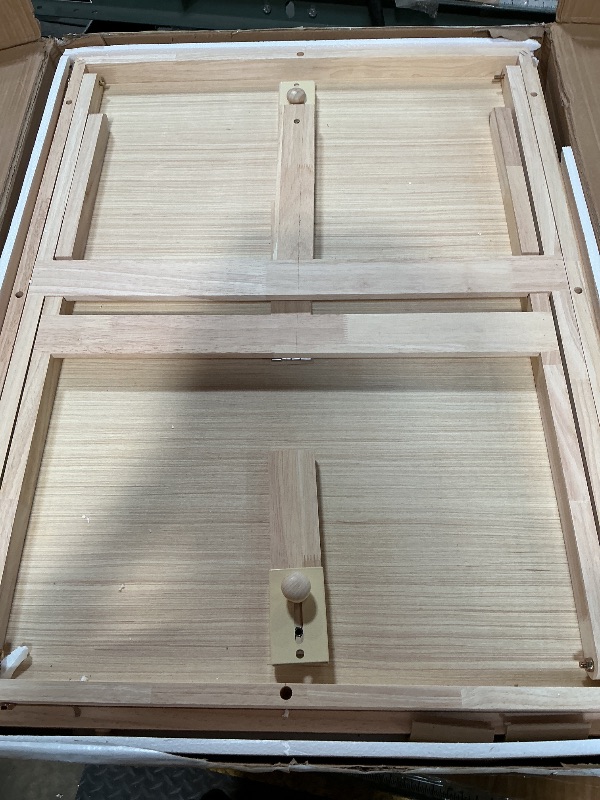 View 2 of **POSSIBLY FOR PARTS / HAS DAMAGES*** TEAKMAMA 27.6" H Tall 1500 Piece Puzzle Table with Legs, 4 Drawers, 34.3" W x 26.5" D Large Wood Folding Jigsaw Puzzle Board with Cover for Adults, Nature