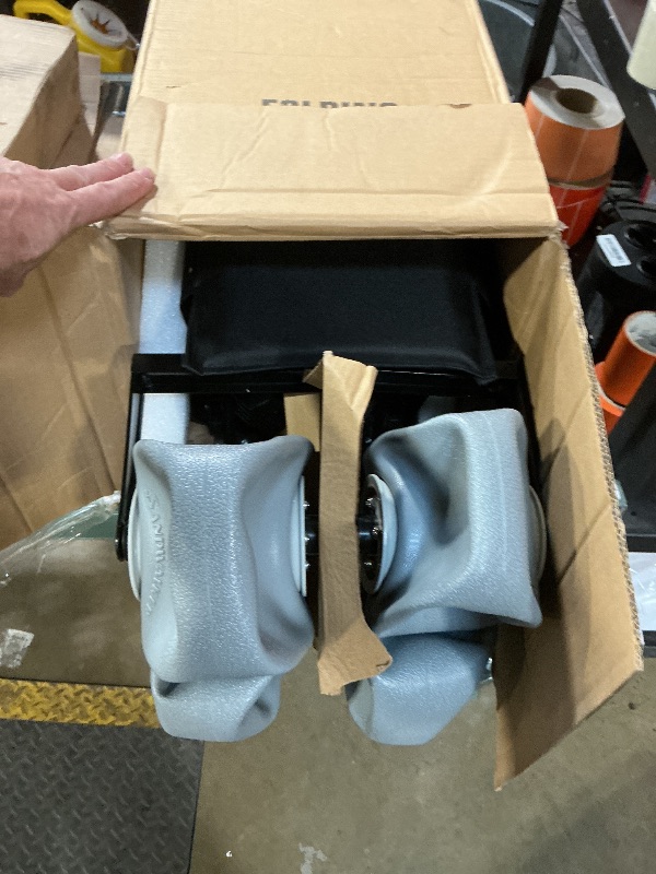 Photo 1 of **WHEELS NOT DAMAGED JUST NEED AIR**Hikenture Beach Wagon with Balloon Wheels, 9" PU Tires Collapsible Wagon, 308lbs Heavy Duty Beach Cart with Big Wheels for Sand, Large Capacity Utility Wagons Carts Foldable (Grey Wheels)