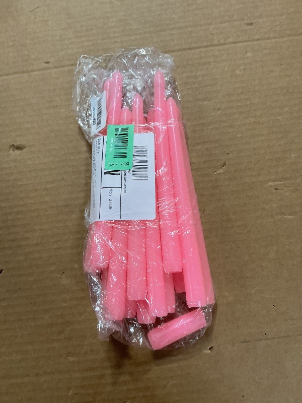Photo 1 of 14-Pack Pink Taper Candles - 10 Inch Unscented Dripless Candlesticks, Long Burning for Weddings, Bridal Showers, Valentine's Day & Romantic Dinner Parties