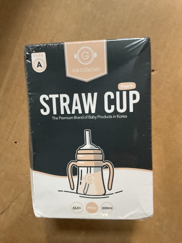 Photo 1 of * FACTORY WRAPPED * GROSMIMI Spill Proof no Spill Magic Sippy Cup with Straw with Handle for Baby and Toddlers, Customizable, PPSU, BPA Free 6 oz (Peach)