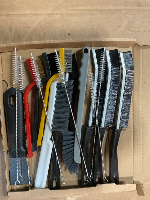 Photo 1 of 15pcs Crevice Cleaning Brush, Hard Bristle Scrub Brushes Tools, Multifunctional Grout Brush for Home, Bathroom, Ktichen, Window and Corners