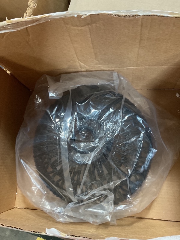 Photo 1 of **MISSING ASSEMBLY PIECES** OCWHT Boho Ceiling Lights Fixtures Black Rattan Chandelier Light Small Rattan Flush Mount Ceiling Lighting Hand-Woven Chandelier for Nursery Light Fixture Kitchen Bedroom Hallway