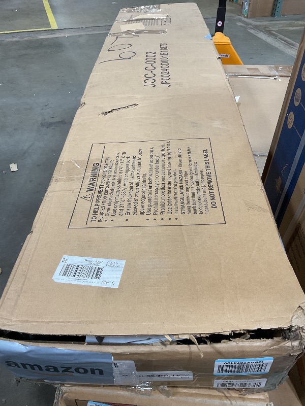 Photo 1 of *** USED, BOX 2 ONLY***Jocoevol Metal Bunk Bed Twin Over Twin, Industrial Bunkbeds Heavy Duty Bed with Safety Guard Rails and Space-Saving Design, Steel Bed for School, Bedroom (Vintage Brown)