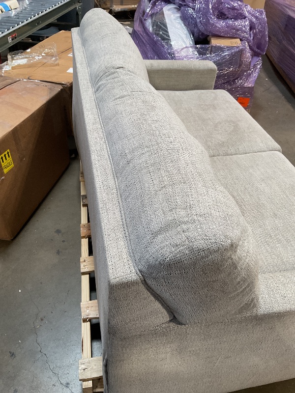 Photo 1 of *** USED, DIRTY FROM TRANSPORT, DAMAGED***Signature Design by Ashley Mahoney Contemporary 2-in-1 Tufted Sofa Sleeper with Folding Gel Memory Foam Mattress, Full, Beige