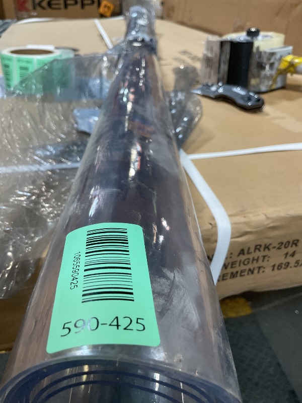 Photo 1 of **DIRT FROM TRANSPORT **1.5mm Thick Square Clear Vinyl Table Cover Protector 60x60 Inch Plastic PVC Table Pad for Dining Room Table Screen Cover Mat Heavy Duty Table Protector Clear Sofa Bedside Table Protector Waterproof