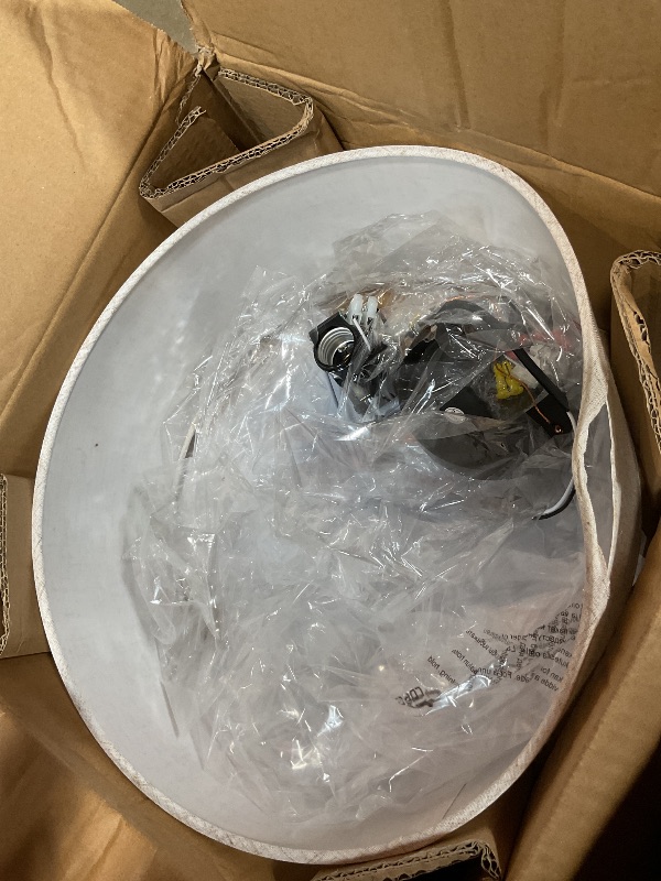 Photo 1 of **BEND/TEAR ON RIM**Vexagyle 13inch Semi Flush Mount Ceiling Light Fixture,3-Light Ceiling Mount Drum Light Fixture with Linen Shade,Modern Close to Ceiling Lamps for Living Room, Bedroom, Dining Room,Hallway