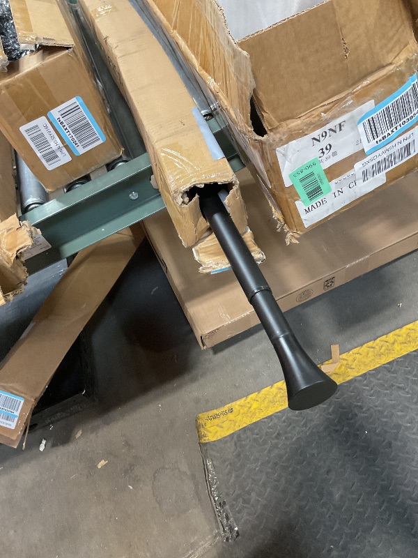 Photo 1 of *** LOOSE END PIECES ***1Inch Single Curtain Rods, Decorative Drapery Rods Adjustable 84-120IN Length, With Horn Finials, Wall Mount and Ceiling Mount, Matte Black