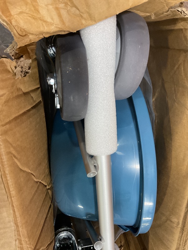 Photo 1 of **BAR BEND DAMAGE**4 in 1 Rolling Bedside Commode Chair with Wheels for Elderly, Shower Chair with Handles, Adjustable Height Raised Toilet Seat for Seniors,Disabled and Pregnant Holds Up to 350 lbs (Black)