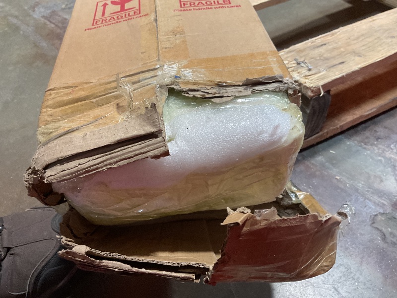 Photo 1 of **DAMAGE ON ALL. 1/2 Ft OF ONE SIDE**OUZUGIE WPC Acoustic Slat Wall Paneling, 8-Pack 114 x 6 Inches 3D Wall Panels for Interior Wall Decor,Living Room,TV Background,Study Room,Office Spaces,Bedroom,Low Grille (Walnut)