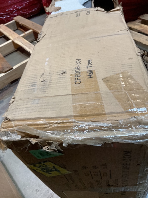 Photo 1 of **SCRAPE DAMAGE**Crosley Furniture Seaside Hall Tree with Shoe Rack Bench and Coat Hooks for Hanging Storage, Distressed Navy